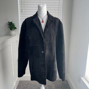 Jennyfer J Black Suede Leather Jacket 🖤 | Y2K Street & Vintage Edge